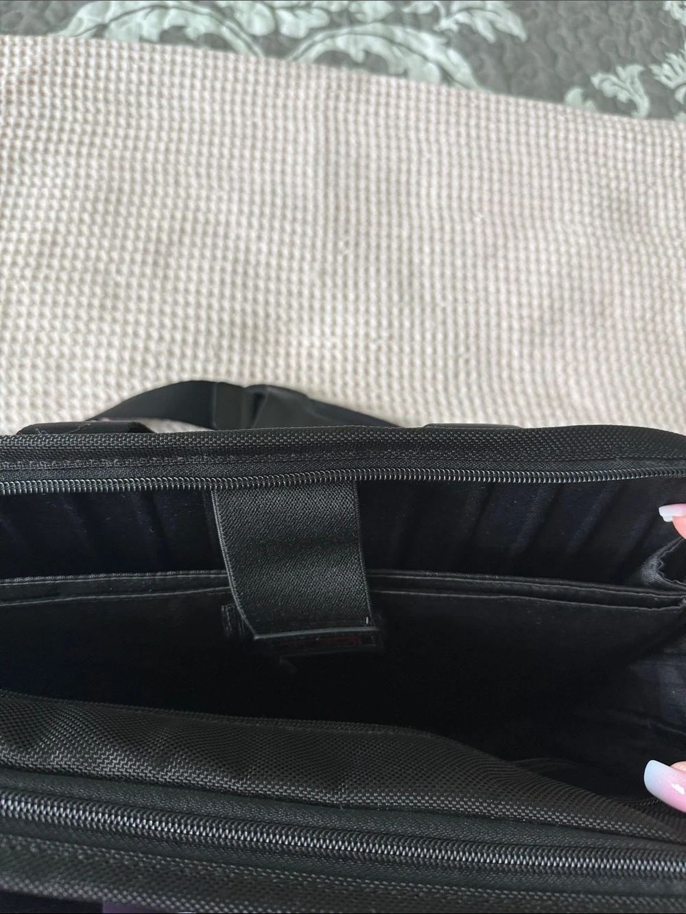 Tumi Black Nylon Expandable Laptop Briefpack with Strap